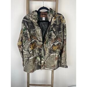 Realtree Camo Deer Camp Windbreaker Jacket Mens L